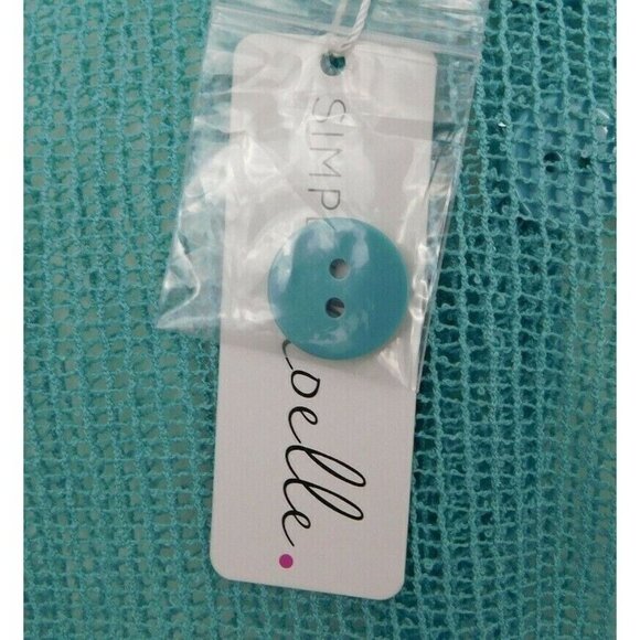 Simply Noelle Womens Swim Cover Up Size S/M Teal Blue Fishnet Lace Tunic New - Picture 6 of 8